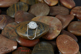 0.91 ct Brilliant Round Cut Genuine Cultured Diamond Stone Clarity VS1-2 Color I-J White Gold Cluster Ring
