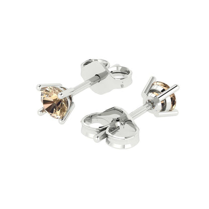 0.5cttw Round Cut Yellow Moissanite Gold-Plated 925 Silver Push Back Stud Earrings