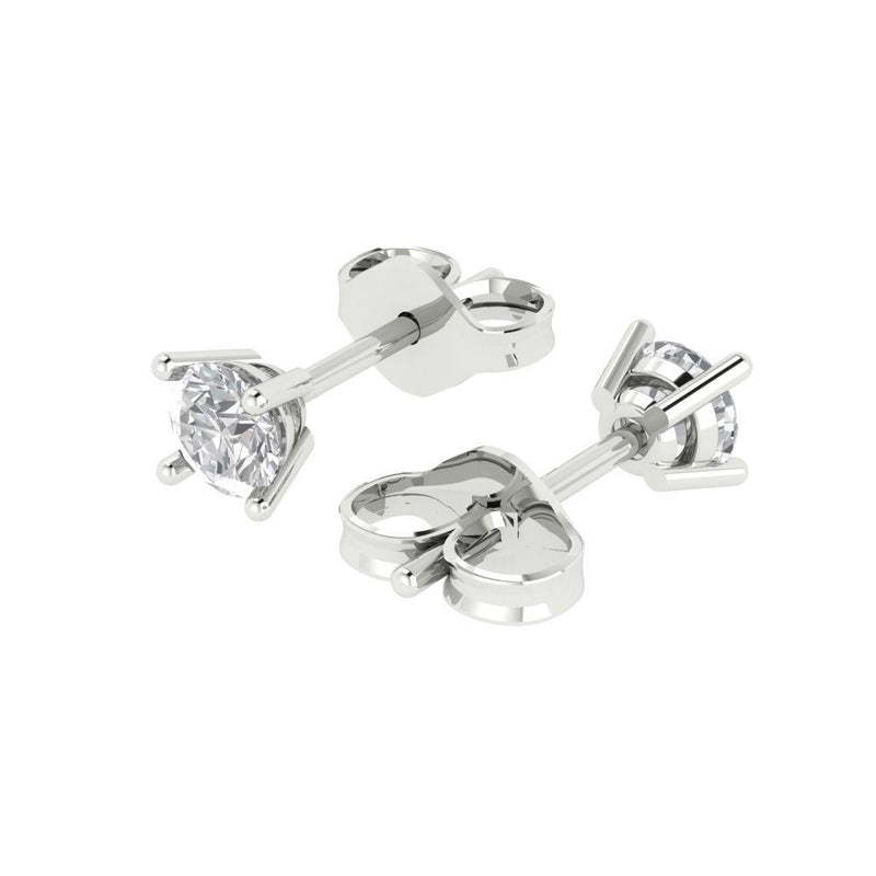 0.5 ct Brilliant Round Cut Solitaire Studs Natural Diamond Stone Clarity SI1-2 Color G-H White Gold Earrings Push Back