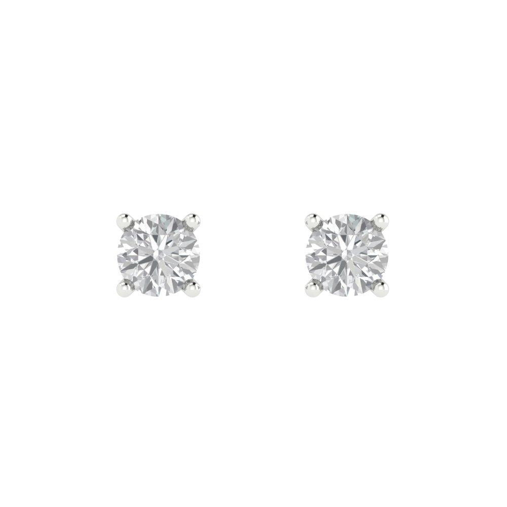 0.5cttw Round Cut Moissanite Gold-Plated 925 Silver Push Back Stud Earrings