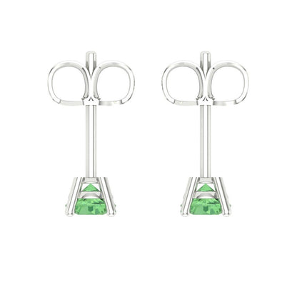 0.5cttw Round Cut Simulated Green Diamond Gold-Plated 925 Silver Push Back Stud Earrings