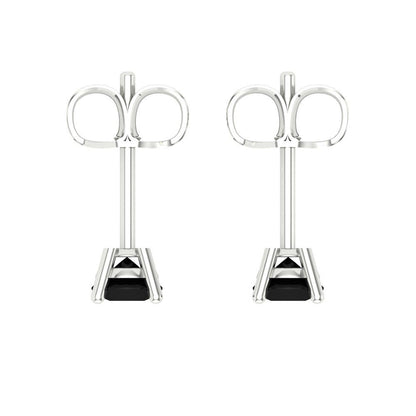 0.5cttw Round Cut Natural Onyx Gold-Plated 925 Silver Push Back Stud Earrings