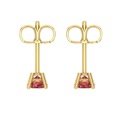 0.5cttw Round Cut Natural Garnet Gold-Plated 925 Silver Push Back Stud Earrings