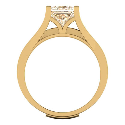 2.28 cttw Princess Cut Natural Morganite Bridal Set - Solid Yellow Gold Engagement Ring & Wedding Band