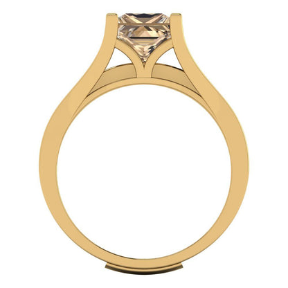 2.28 cttw Princess Cut Yellow Moissanite Bridal Set - Solid Yellow Gold Engagement Ring & Wedding Band