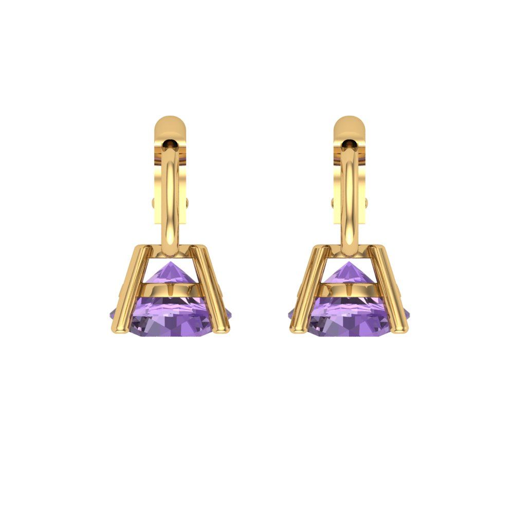 2cttw Alexandrite Gold-Plated 925 Silver Lever Back Drop Dangle Earrings