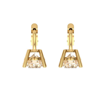 2 ctw Morganite Drop Dangle Earrings | 6.5mm Round Cut White Gold Lever Back | February Birthstone