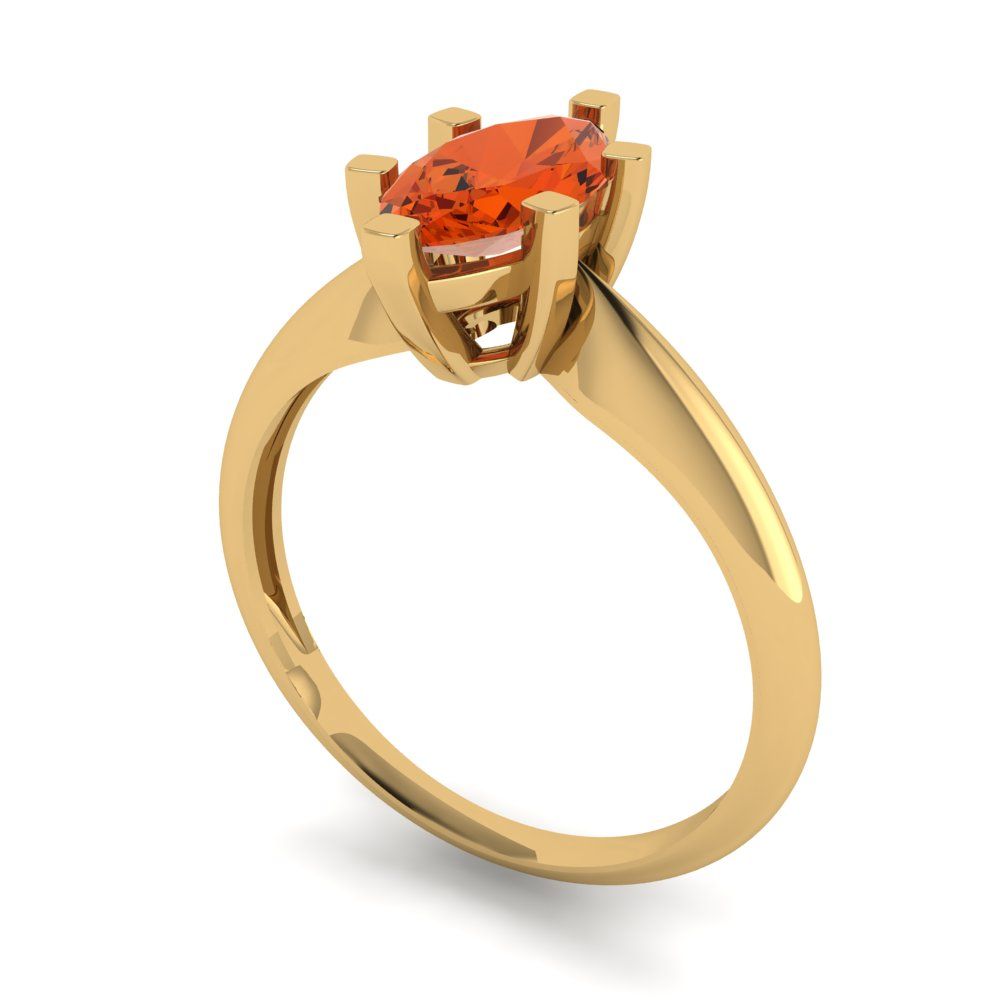 1 cttw Zirconia Simulated Red Diamond Solitaire  Engagement Ring - Solid Gold (VVS1, Marquise Cut,10x5mm)