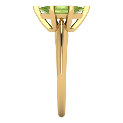 1 cttw Natural Peridot Solitaire  Engagement Ring - Solid Yellow Gold (VVS1, Marquise Cut,10x5mm)