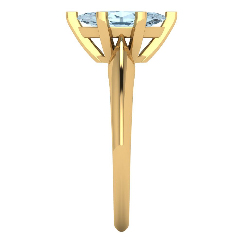 1 cttw Natural Swiss Blue Topaz Solitaire  Engagement Ring - Solid Gold (Marquise Cut,10x5mm)