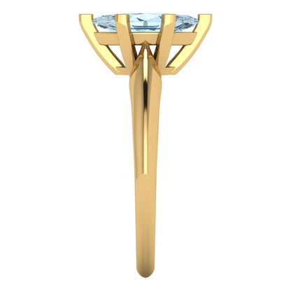 1 cttw Natural Swiss Blue Topaz Solitaire  Engagement Ring - Solid Gold (Marquise Cut,10x5mm)