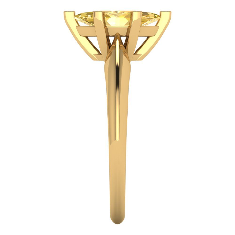 1 cttw Zirconia Simulated Yellow Diamond Solitaire  Engagement Ring - Solid Gold (VVS1, Marquise Cut,10x5mm)