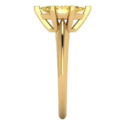 1 cttw Zirconia Simulated Yellow Diamond Solitaire  Engagement Ring - Solid Gold (VVS1, Marquise Cut,10x5mm)