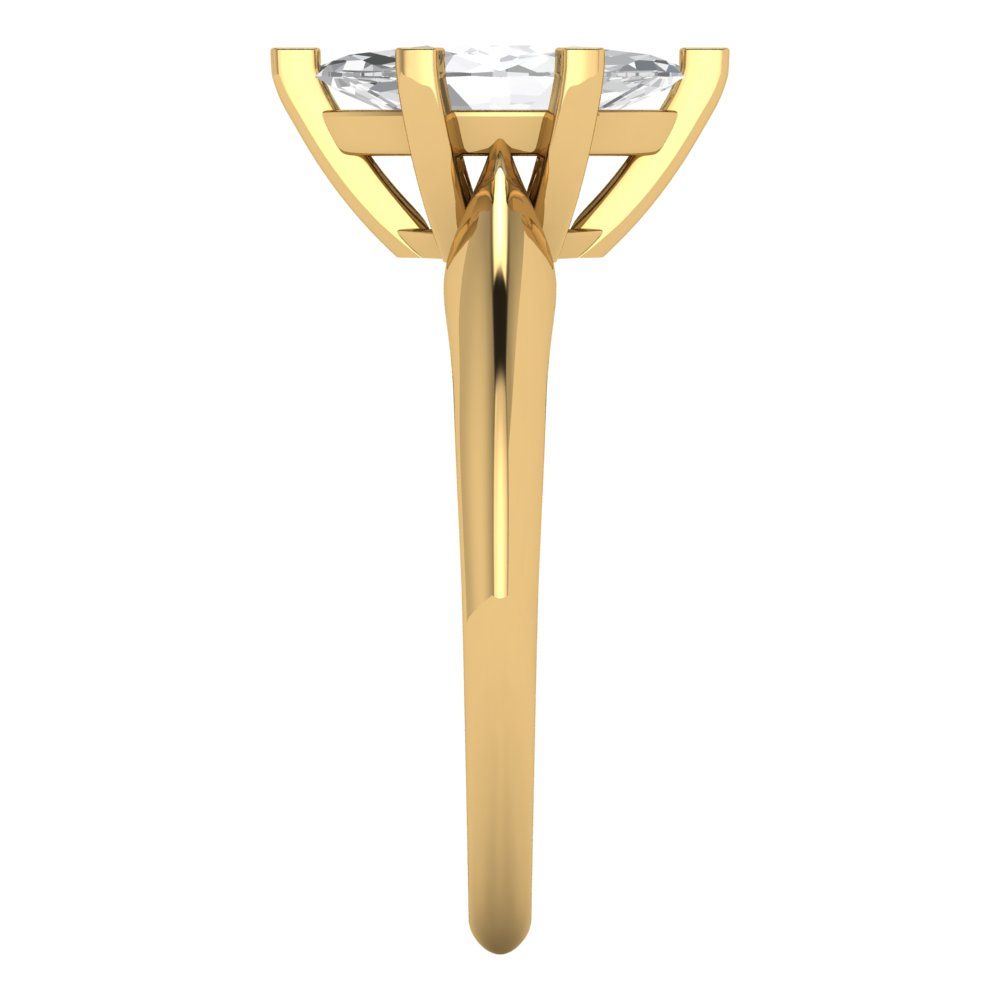 1 cttw White Sapphire Solitaire  Engagement Ring - Solid Gold (Marquise Cut,10x5mm)