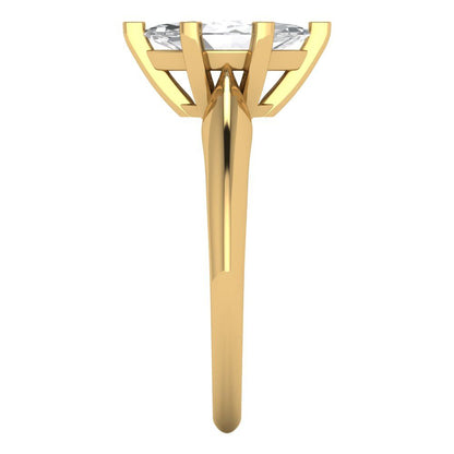 1 cttw White Sapphire Solitaire  Engagement Ring - Solid Gold (Marquise Cut,10x5mm)