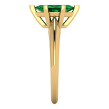 1 ct Brilliant Marquise Cut Simulated Emerald Stone Yellow Gold Solitaire Ring