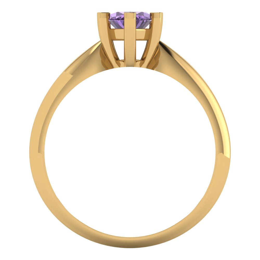 1 cttw Simulated Alexandrite Solitaire  Engagement Ring - Solid Gold (Marquise Cut,10x5mm)