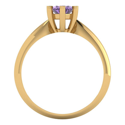 1 cttw Simulated Alexandrite Solitaire  Engagement Ring - Solid Gold (Marquise Cut,10x5mm)