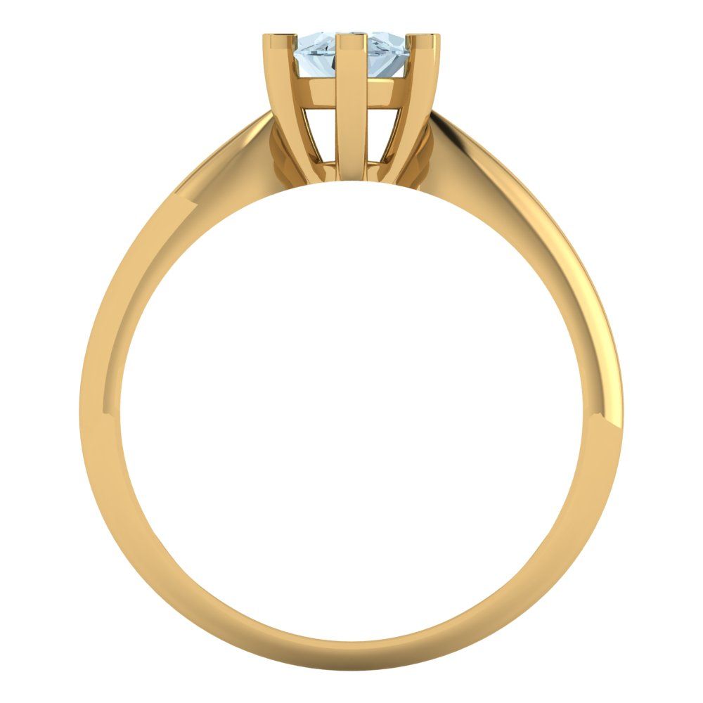 1 cttw Natural Swiss Blue Topaz Solitaire  Engagement Ring - Solid Gold (Marquise Cut,10x5mm)