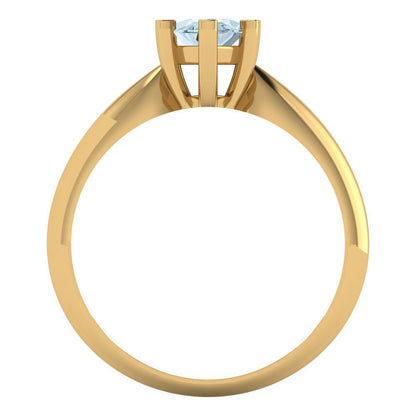 1 cttw Natural Swiss Blue Topaz Solitaire  Engagement Ring - Solid Gold (Marquise Cut,10x5mm)