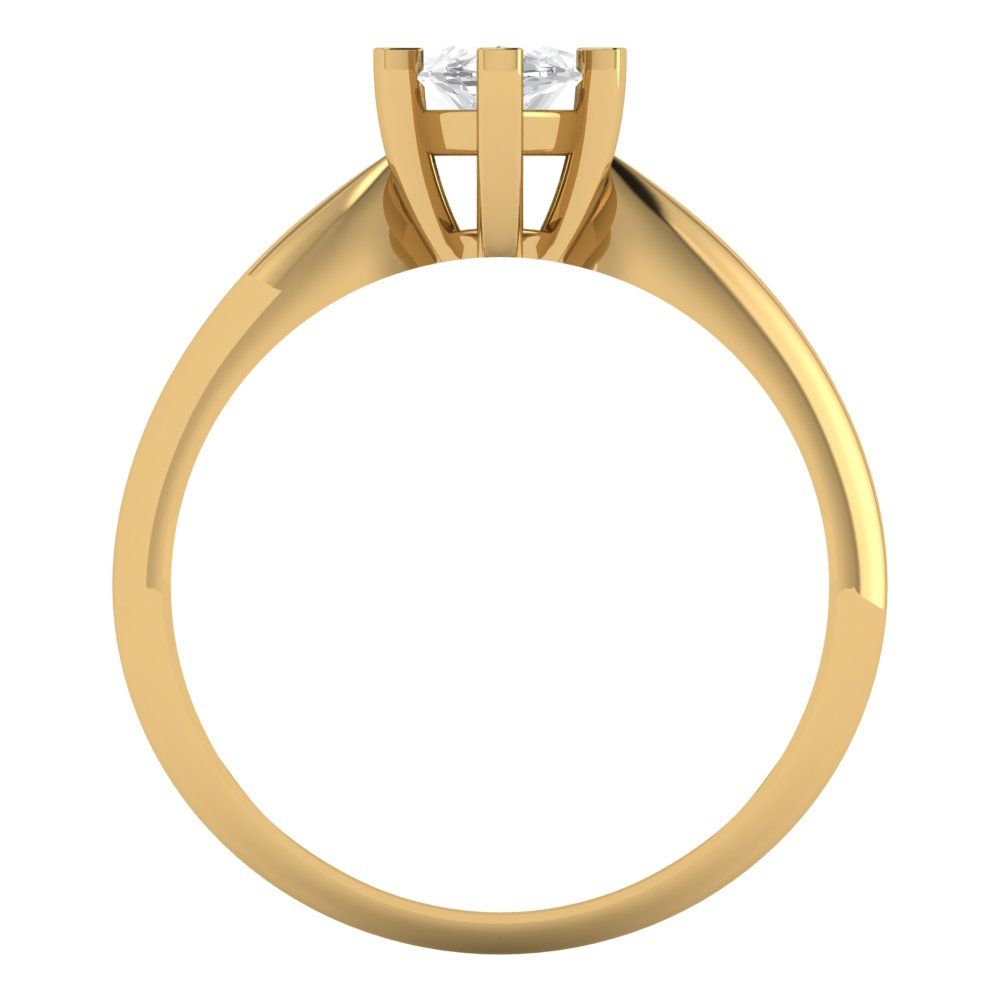 1 cttw White Sapphire Solitaire  Engagement Ring - Solid Gold (Marquise Cut,10x5mm)