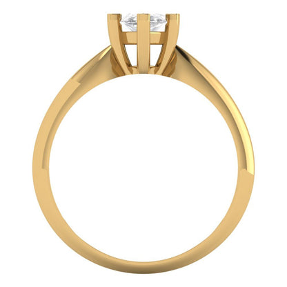 1 cttw White Sapphire Solitaire  Engagement Ring - Solid Gold (Marquise Cut,10x5mm)