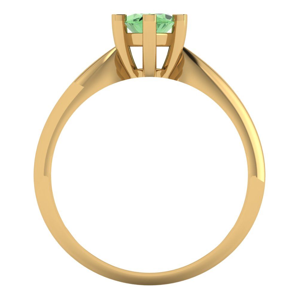 1 cttw Zirconia Simulated Green Diamond Solitaire  Engagement Ring - Solid Gold (VVS1, Marquise Cut,10x5mm)