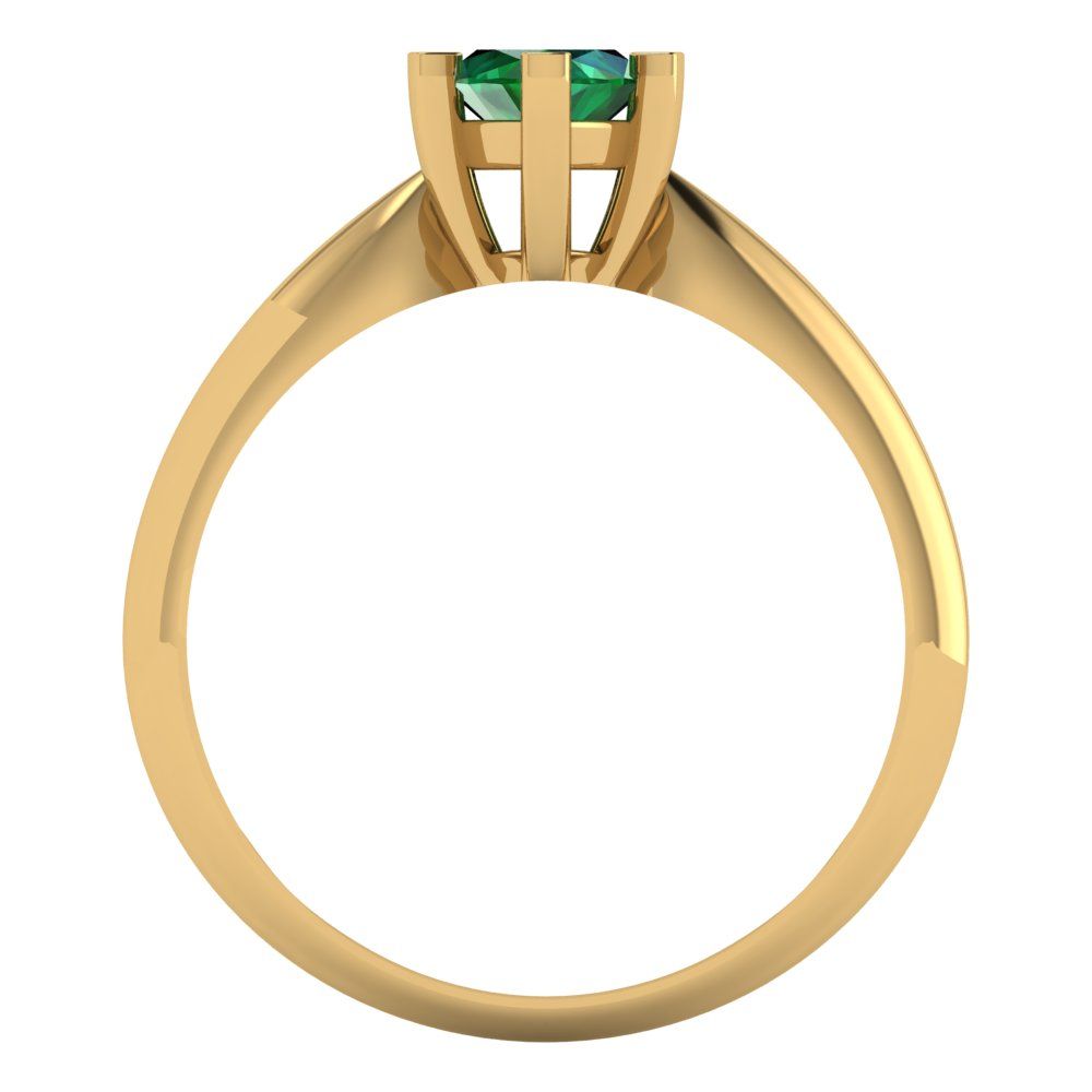 1 cttw Simulated Emerald Solitaire  Engagement Ring - Solid Gold (Marquise Cut,10x5mm)