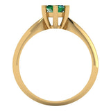1 ct Brilliant Marquise Cut Simulated Emerald Stone Yellow Gold Solitaire Ring