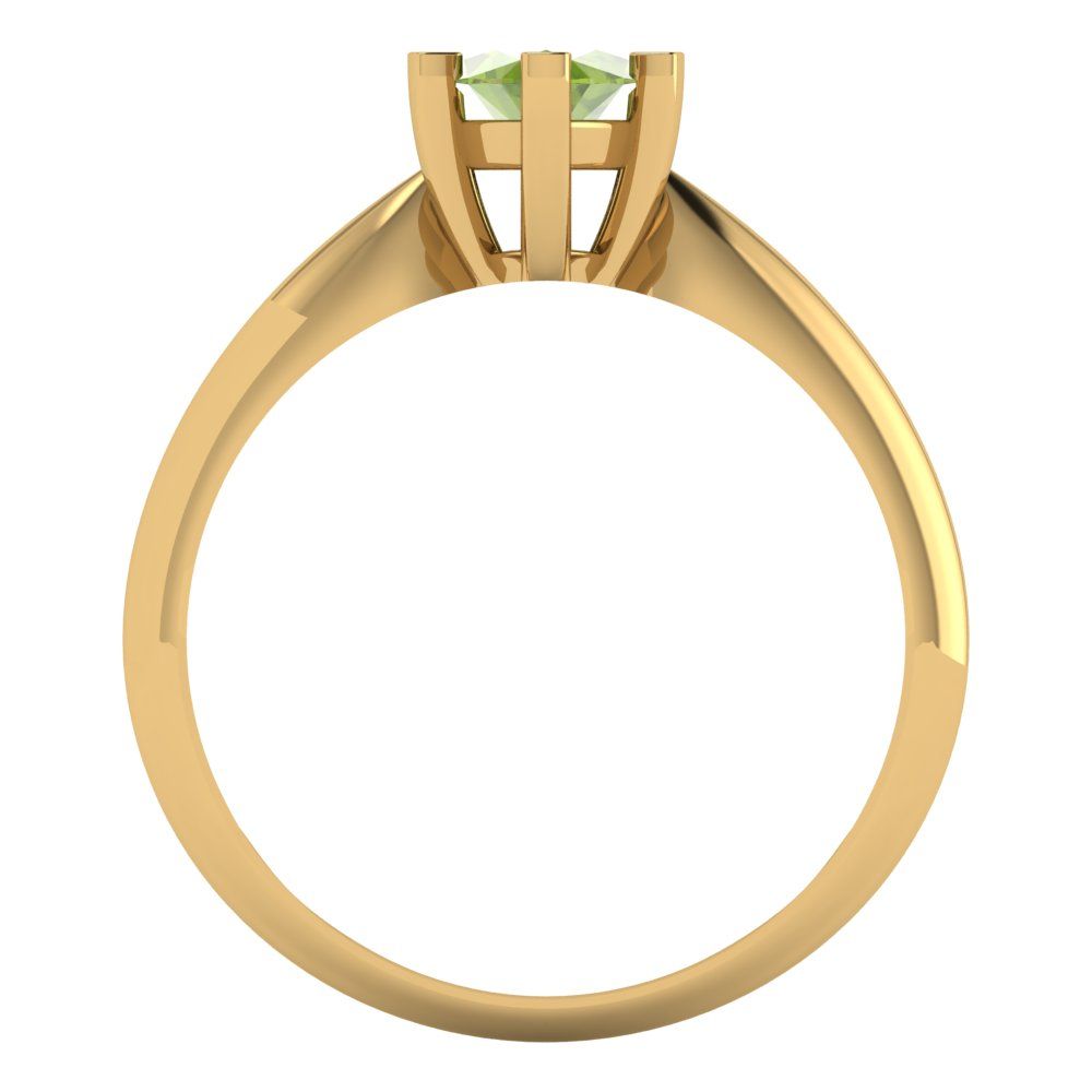 1 cttw Natural Peridot Solitaire  Engagement Ring - Solid Yellow Gold (VVS1, Marquise Cut,10x5mm)
