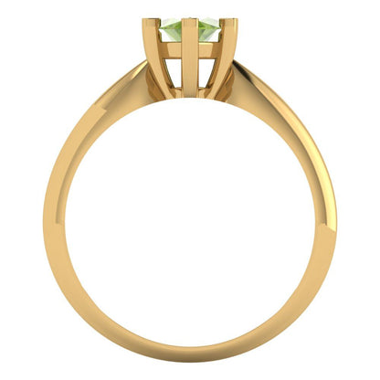 1 cttw Natural Peridot Solitaire  Engagement Ring - Solid Yellow Gold (VVS1, Marquise Cut,10x5mm)