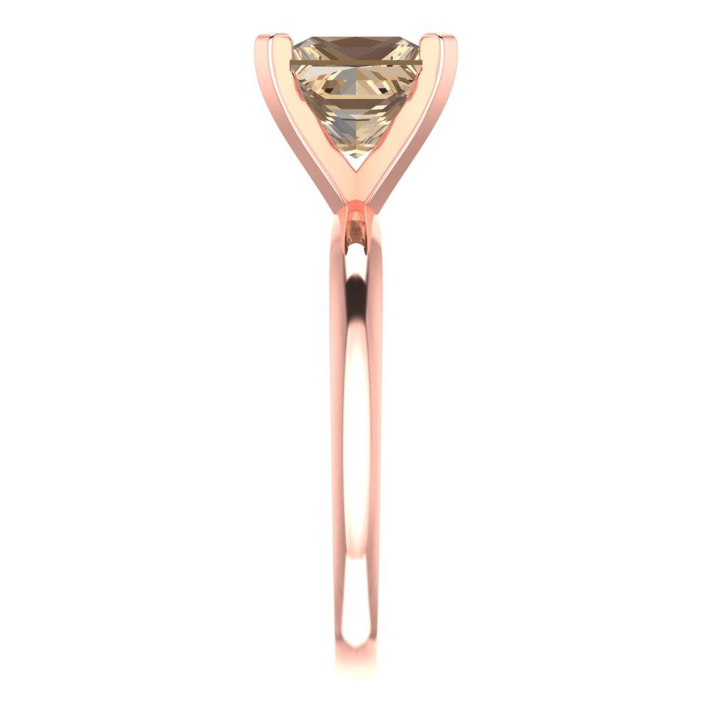 2 cttw Yellow Moissanite Solitaire  Engagement Ring - Solid  Rose Gold  (VVS1, Princess Cut,7.0mm)