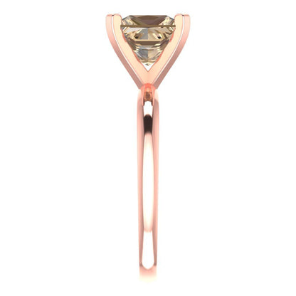 2 cttw Yellow Moissanite Solitaire  Engagement Ring - Solid  Rose Gold  (VVS1, Princess Cut,7.0mm)