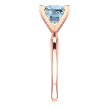2 cttw Natural Swiss Blue Topaz Solitaire  Engagement Ring - Solid  Rose Gold  (VVS1, Princess Cut,7.0mm)