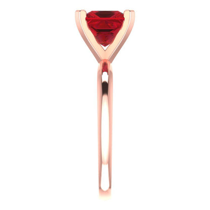 2 cttw Simulated Pink Tourmaline Solitaire  Engagement Ring - Solid  Rose Gold  (VVS1, Princess Cut,7.0mm)