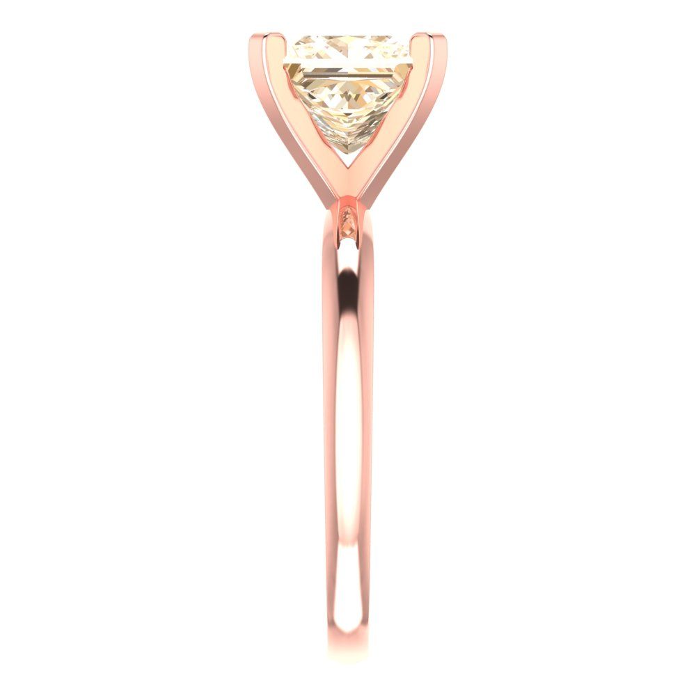 2 cttw Natural Morganite Solitaire  Engagement Ring - Solid Gold (Princess Cut,7.0mm)