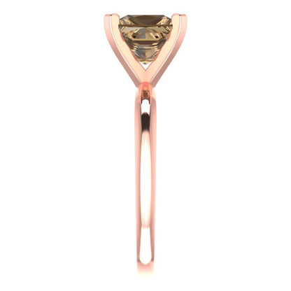 2 cttw Zirconia Simulated Champagne Diamond Solitaire  Engagement Ring - Solid Gold (VVS1, Princess Cut,7.0mm)