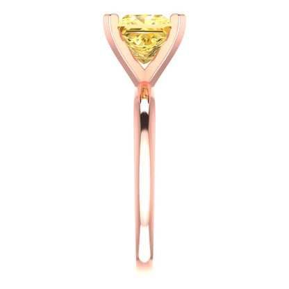 2 cttw Natural Citrine Solitaire  Engagement Ring - Solid Gold (Princess Cut,7.0mm)