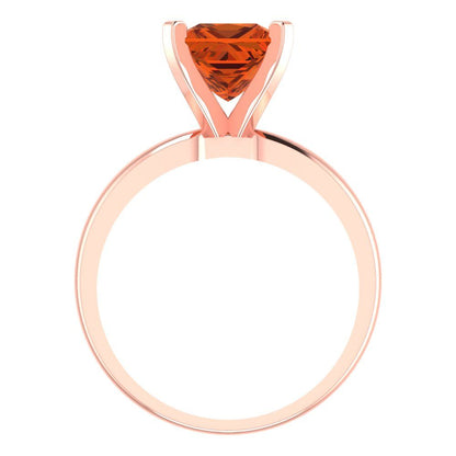 2 cttw Simulated Pink Tourmaline Solitaire  Engagement Ring - Solid  Rose Gold  (VVS1, Princess Cut,7.0mm)