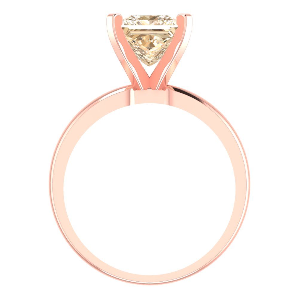 2 cttw Natural Morganite Solitaire  Engagement Ring - Solid Gold (Princess Cut,7.0mm)