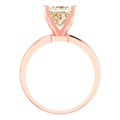 2 cttw Natural Morganite Solitaire  Engagement Ring - Solid Gold (Princess Cut,7.0mm)