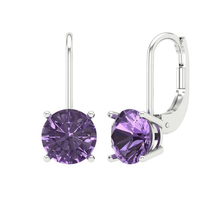 3cttw Alexandrite Gold-Plated 925 Silver Lever Back Drop Dangle Earrings