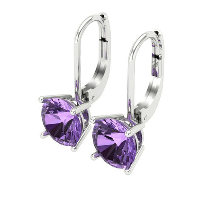 3cttw Alexandrite Gold-Plated 925 Silver Lever Back Drop Dangle Earrings