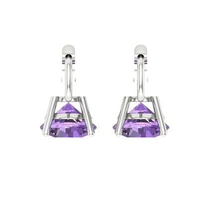 3cttw Alexandrite Gold-Plated 925 Silver Lever Back Drop Dangle Earrings