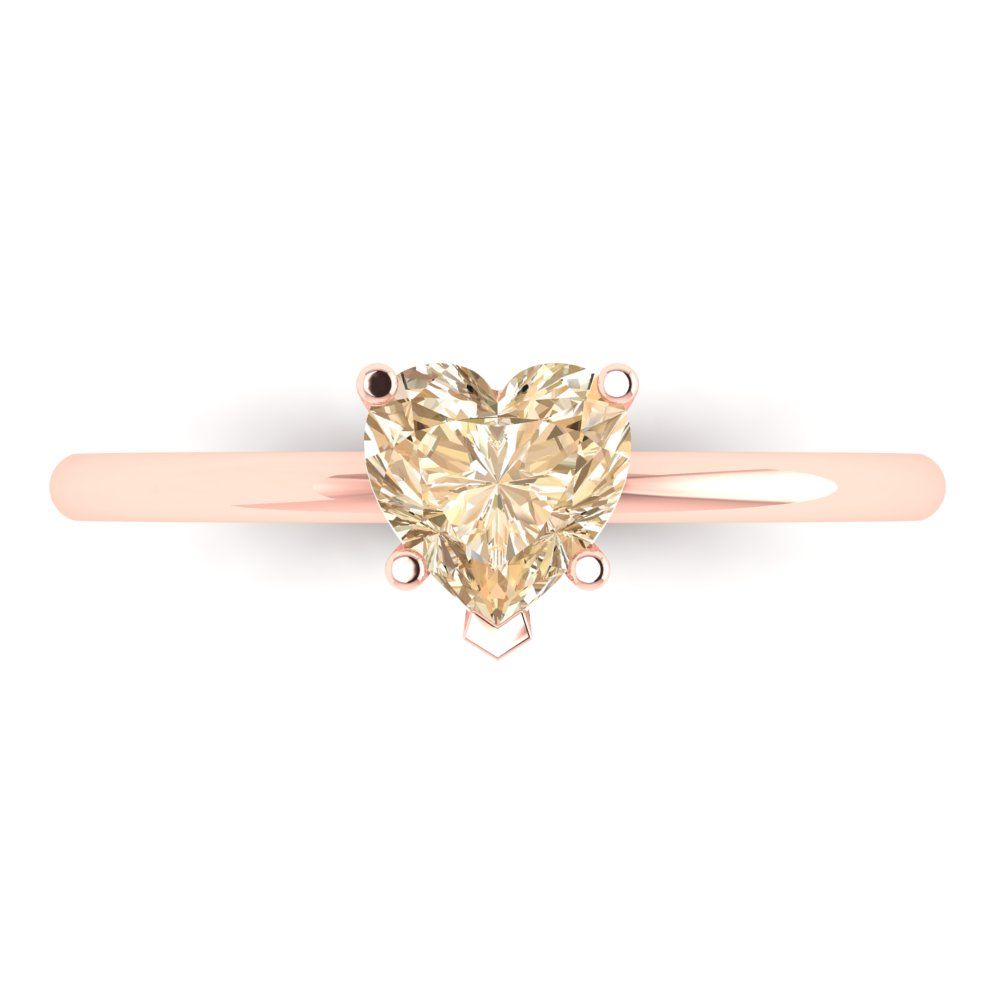 1.25 cttw Natural Morganite Solitaire  Engagement Ring - Solid Gold (Heart Cut,7.0mm)