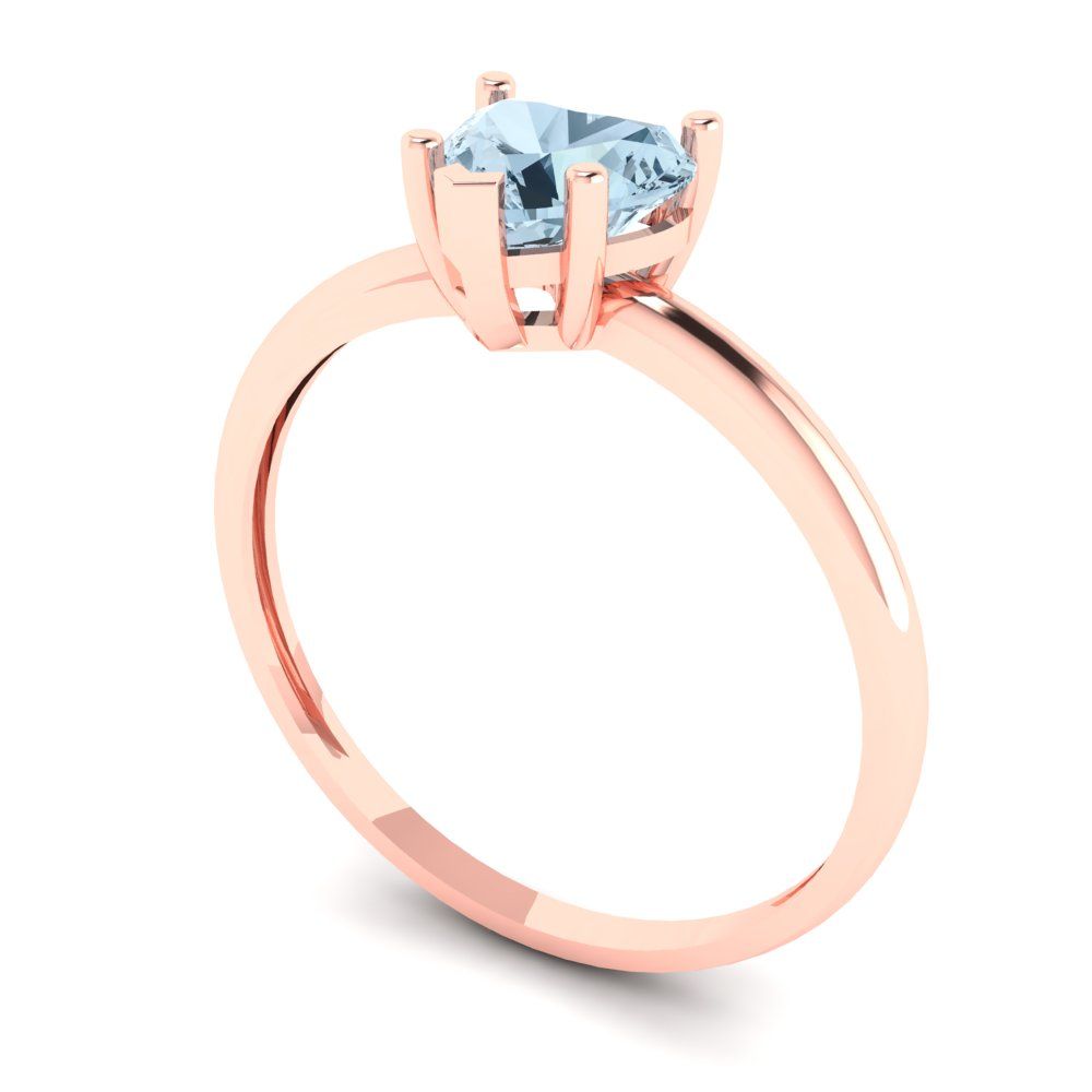 1.25 cttw Zirconia Simulated Blue Diamond Solitaire  Engagement Ring - Solid Gold (VVS1, Heart Cut,7.0mm)