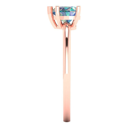 1.25 cttw Blue Moissanite Solitaire  Engagement Ring - Solid Gold (Heart Cut,7.0mm)