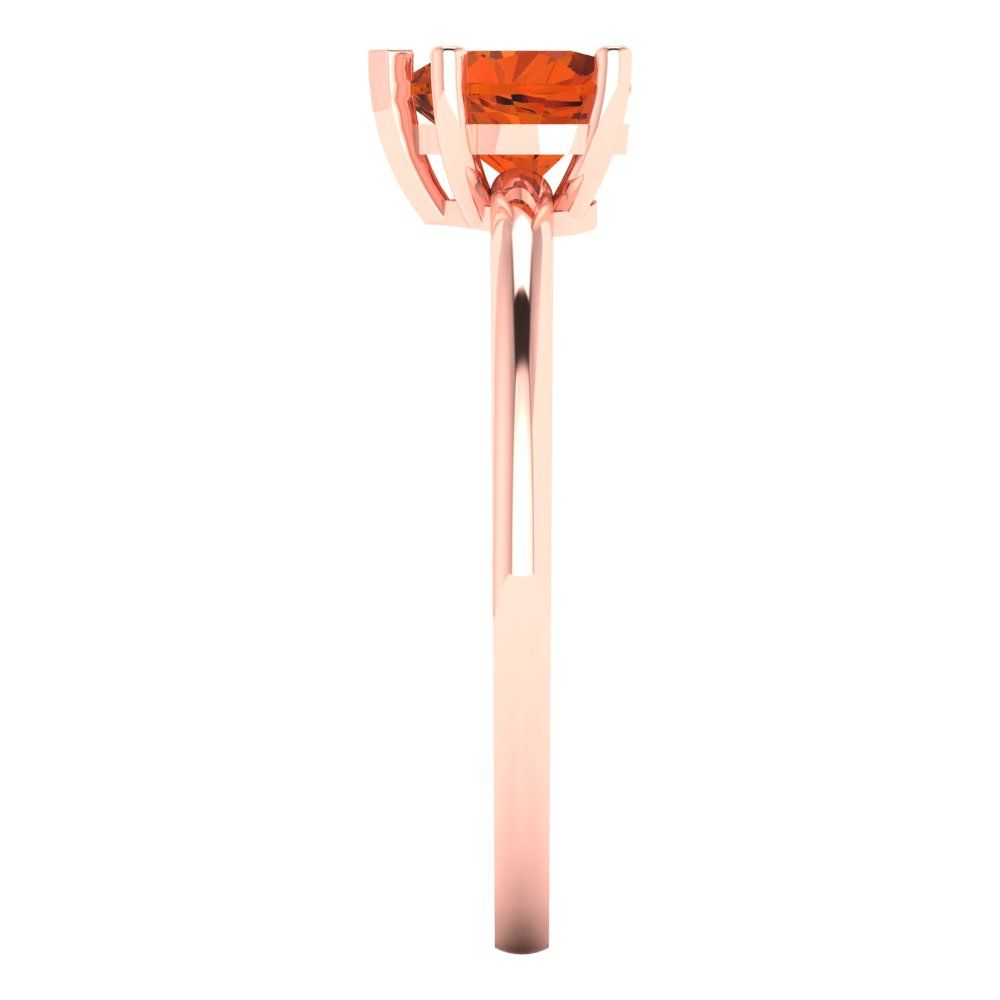 1.25 cttw Zirconia Simulated Red Diamond Solitaire  Engagement Ring - Solid Gold (VVS1, Heart Cut,7.0mm)