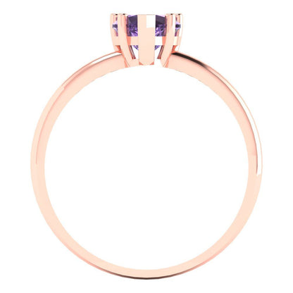1.25 cttw Simulated Alexandrite Solitaire  Engagement Ring - Solid Gold (Heart Cut,7.0mm)