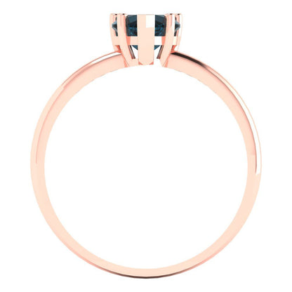 1.25 cttw Natural London Blue Topaz Solitaire  Engagement Ring - Solid Gold (Heart Cut,7.0mm)